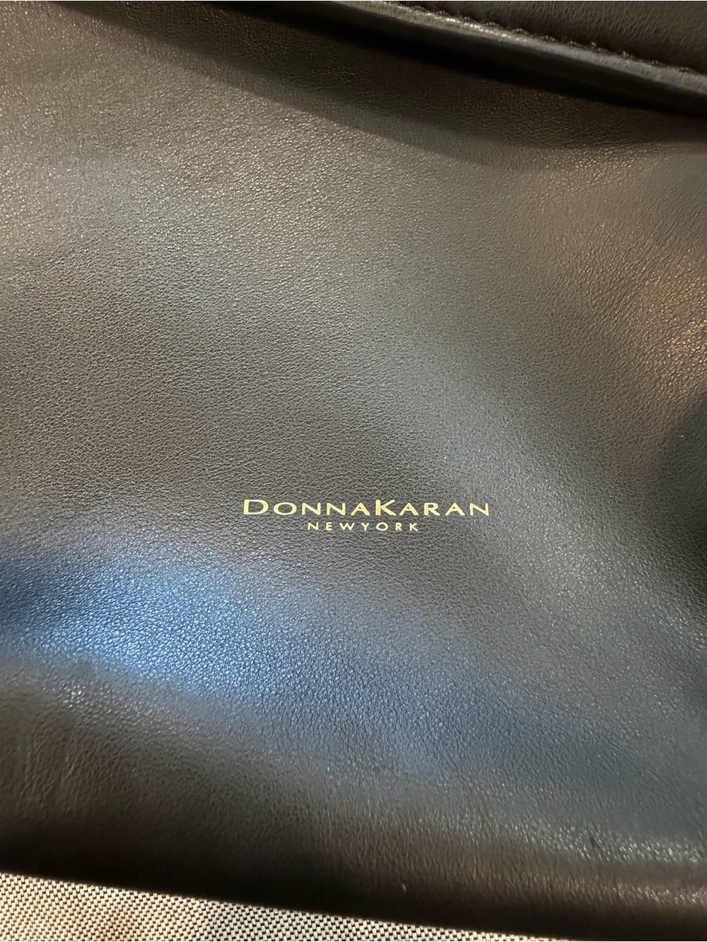 Donna Karan Black Leather Shoulder Hobo with Gold Hardware - Picture 7 of 11